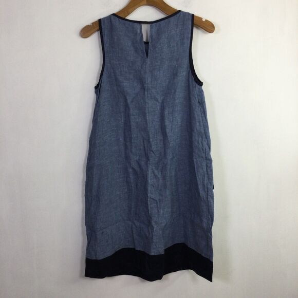 J. Jill Women's Seamed Love Linen Dress V-Neck Pullover Sleeveless Blue Size S - Picture 8 of 16